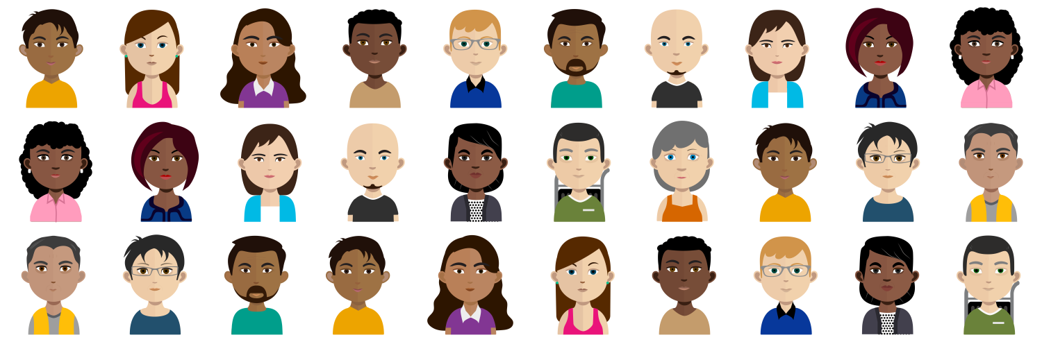 millions of people clipart faces