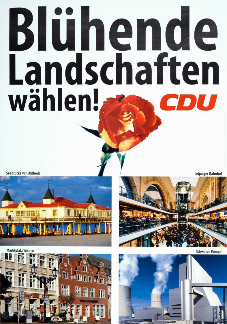 1998 re-election poster of Chancellor Helmut Kohl's Christian Democratic Union. (Konrad-Adenauer-Stiftung)