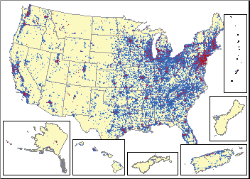 Locations of Toxic Release Inventory and Superfund sites in the United States in 2015