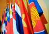 The Association of Southeast Asian Nations (ASEAN) flag (R) leads the flags of the 10-member countries during the ASEAN Regional Forum meeting in Singapore July 23, 2008. The ASEAN members are Brunei, Cambodia, Indonesia, Laos, Malaysia, Myanmar, Philippines, Singapore, Thailand and Vietnam.  REUTERS/Romeo Gacad/Pool    (SINGAPORE) - GM1E47N1OJQ01