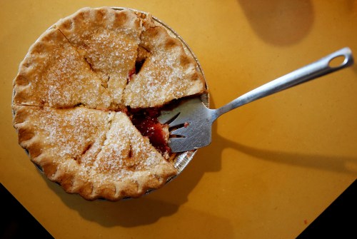 A cherry pie is pictured at Twede's Cafe, known as the Double R Diner in the television show "Twin Peaks," in North Bend, Washington, U.S., September 2, 2018. Picture taken on September 2, 2018.  REUTERS/Lindsey Wasson - RC19CD46E720