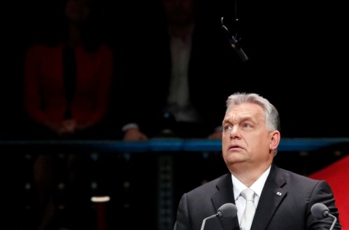 Hungarian Prime Minister Viktor Orban delivers a speech in the Liszt Ferenc Academy of Music during the celebrations of the 63rd anniversary of the Hungarian Uprising of 1956, in Budapest, Hungary, October 23, 2019. REUTERS/Bernadett Szabo - RC16ABF909F0