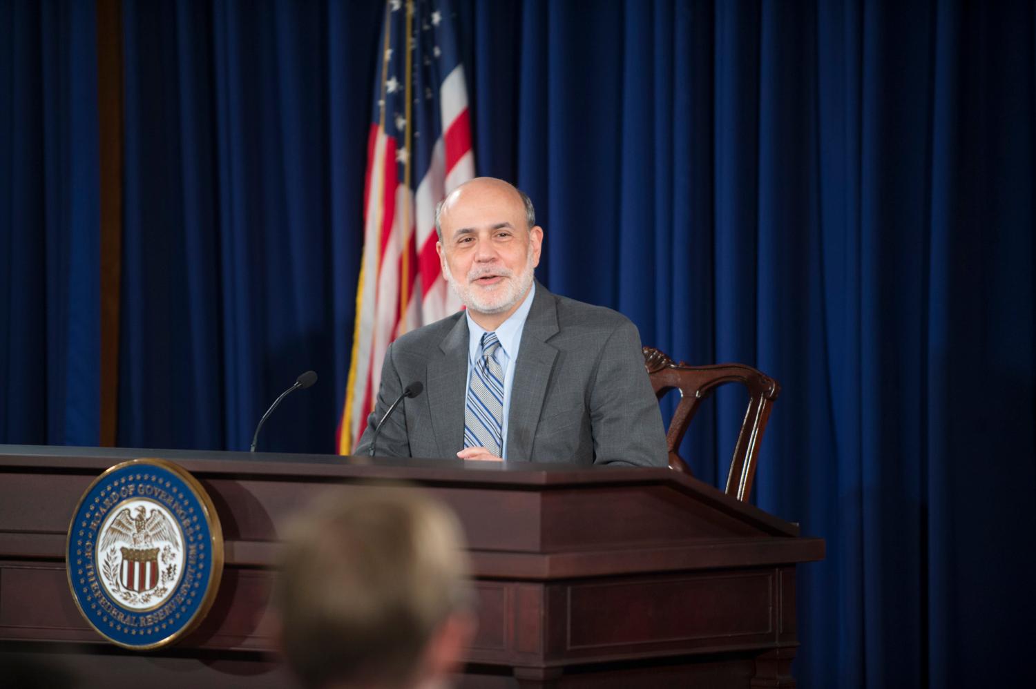 Chairman Ben S. Bernanke responds to a reporter the question-and-answer portion of the press conference on September 18, 2013. The event followed the September 17-18 meeting of the Federal Open Market Committee (FOMC).