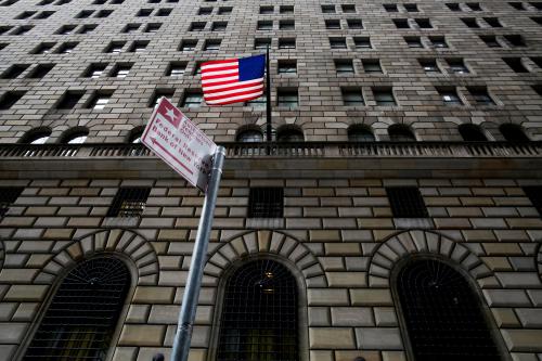 The Federal Reserve Bank of New York building is seen in the Manhattan borough of New York, U.S., December 16, 2017.  REUTERS/Eduardo Munoz - RC1C40CEF810