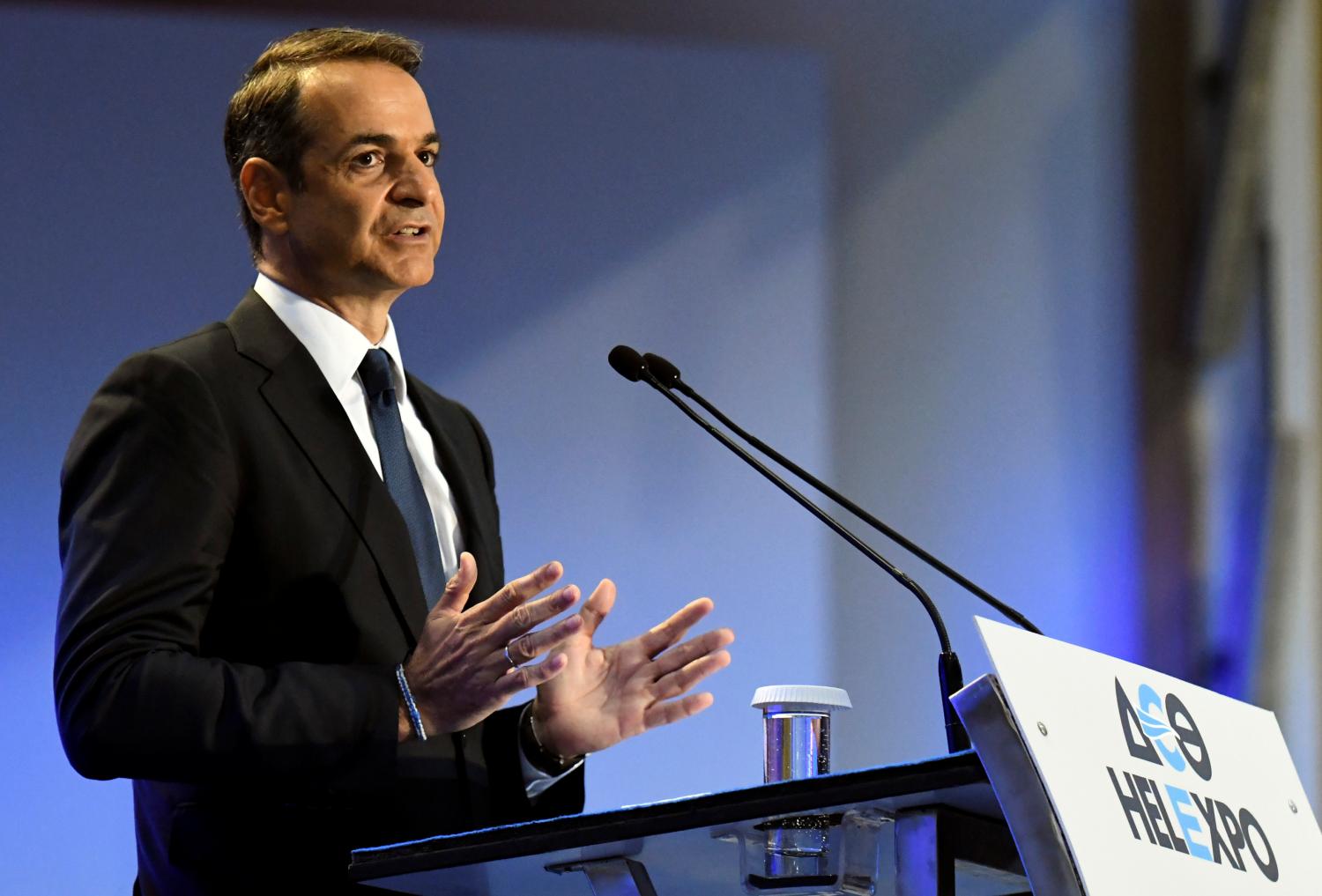 Greek Prime Minister Kyriakos Mitsotakis speaks during the opening of the annual International Trade Fair of Thessaloniki, Greece September 7, 2019. REUTERS/Alexandros Avramidis - RC1EC7846080