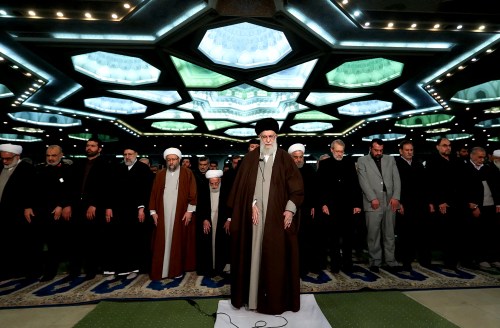 Handout picture of Iran's supreme leader Ayatollah Ali Khamenei leading the main weekly Muslim Friday prayers in Tehran, Iran on January 17, 2020. Photo by SalamPix/ABACAPRESS.COM