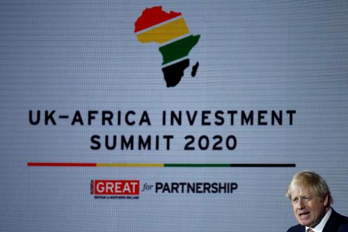 Britain's Prime Minister Boris Johnson speaks at the UK-Africa Investment Summit in London, Britain January 20, 2020. REUTERS/Henry Nicholls