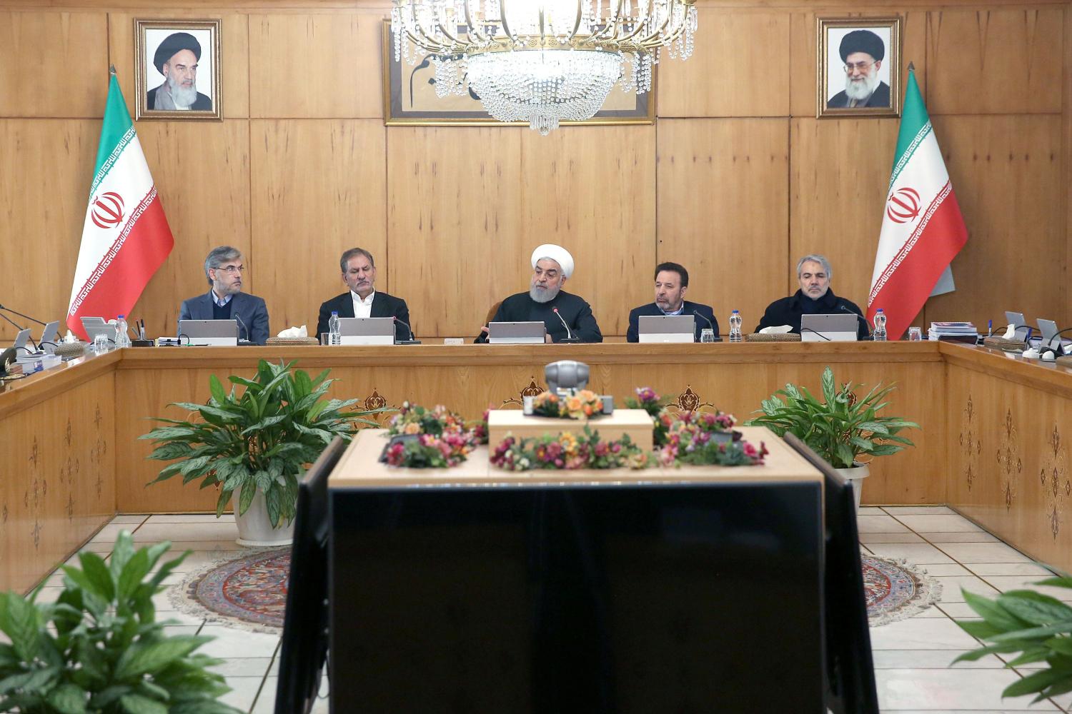 Iranian President Hassan Rouhani speaks during the cabinet meeting in Tehran, Iran, January 15, 2020. Official President website/Handout via REUTERS ATTENTION EDITORS - THIS IMAGE WAS PROVIDED BY A THIRD PARTY. NO RESALES. NO ARCHIVES