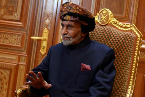 FILE PHOTO: Sultan of Oman Qaboos bin Said al-Said at the Beit Al Baraka Royal Palace in Muscat, Oman January 14, 2019. Andrew Caballero-Reynolds/Pool  via REUTERS/File Photo