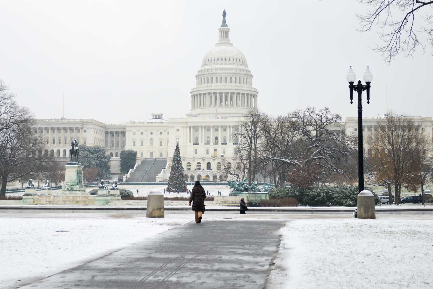 snowy capitol building