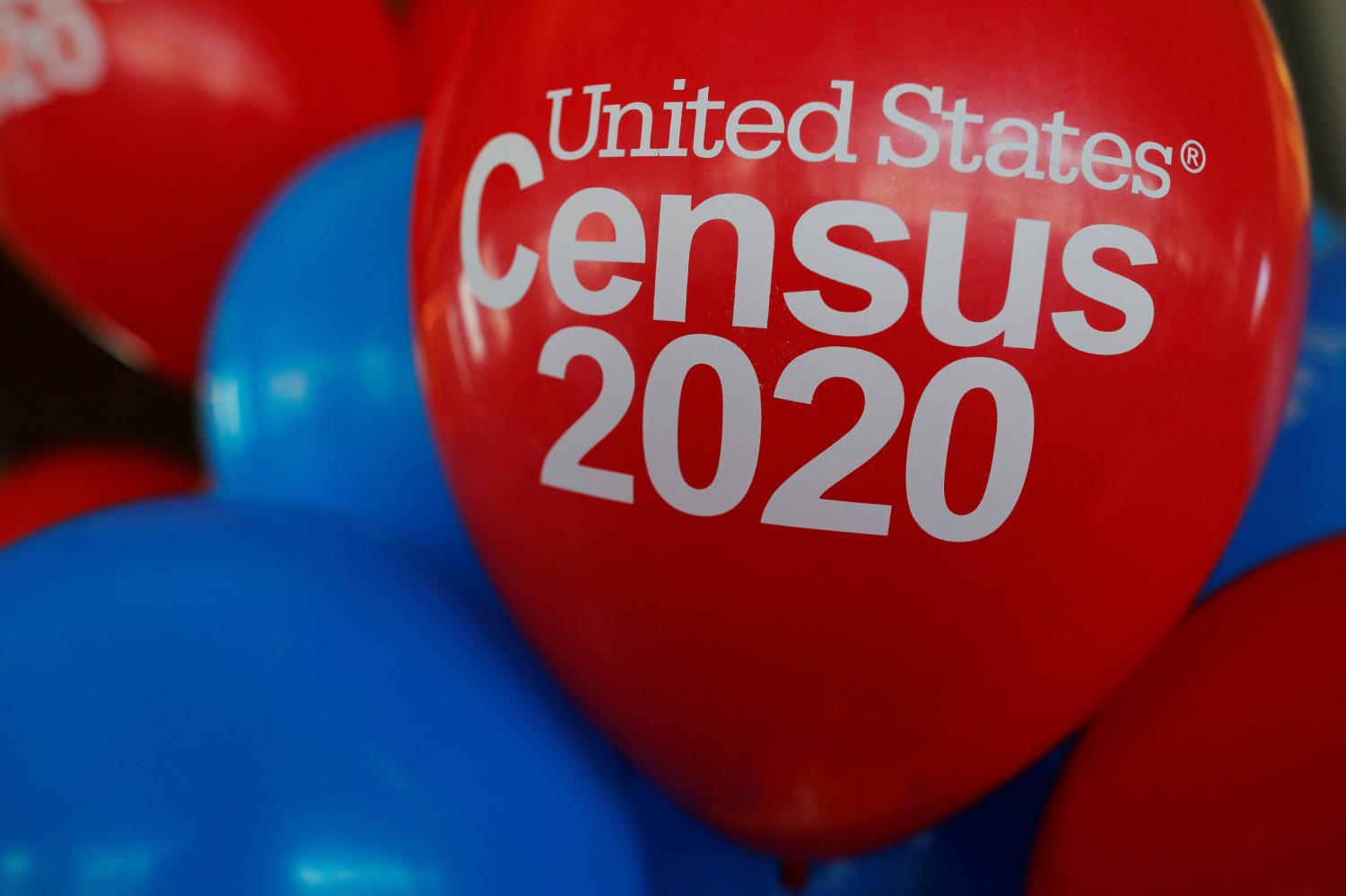 FILE PHOTO: Balloons decorate an event for community activists and local government leaders to mark the one-year-out launch of the 2020 Census efforts in Boston, Massachusetts, U.S., April 1, 2019.   REUTERS/Brian Snyder/File Photo