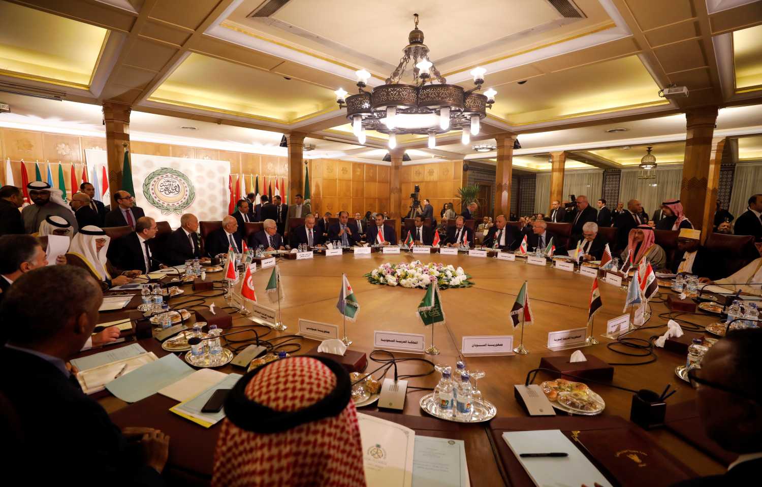 A general view shows a meeting of the Arab League's foreign ministers after U.S. President Donald Trump announced his Middle East peace plan, in Cairo, Egypt, February 1, 2020. REUTERS/Mohamed Abd El Ghany