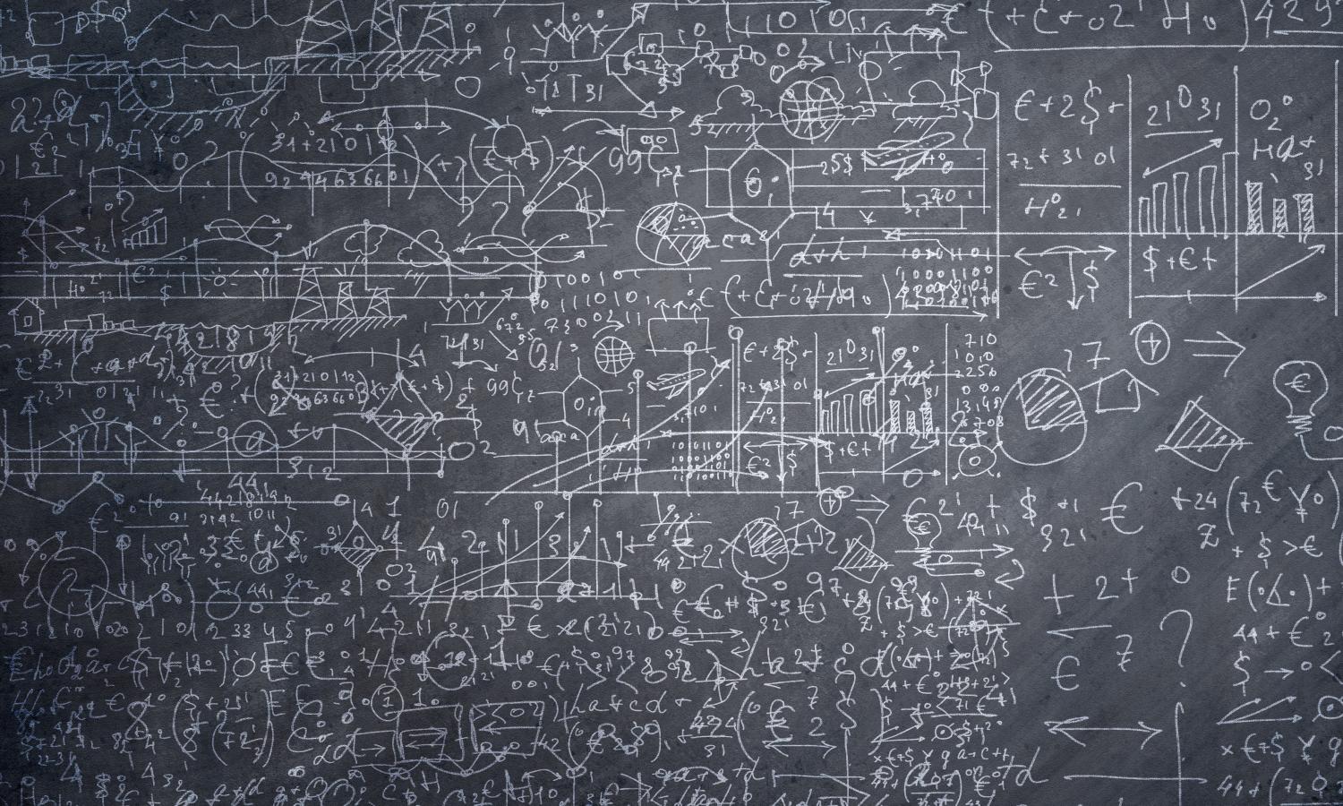 chalkboard with formulas