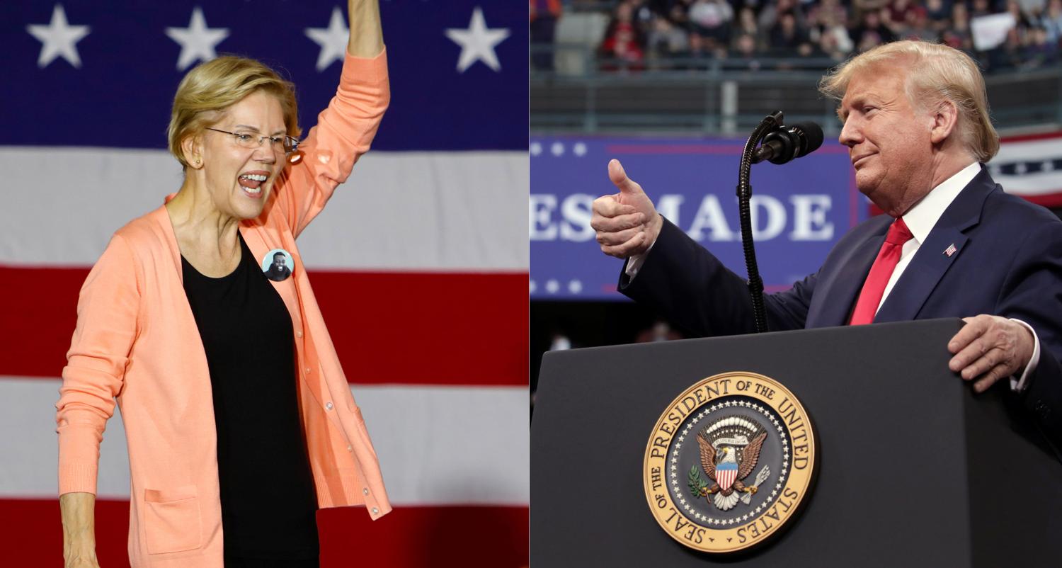 Elizabeth Warren and Donald Trump