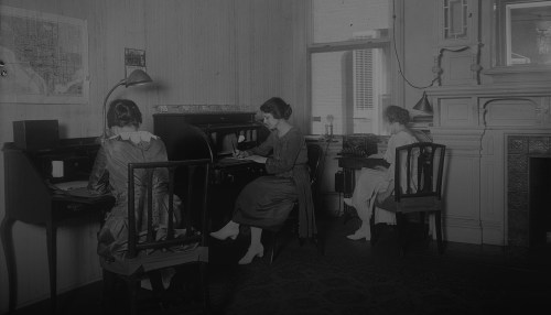 Women working at their desks