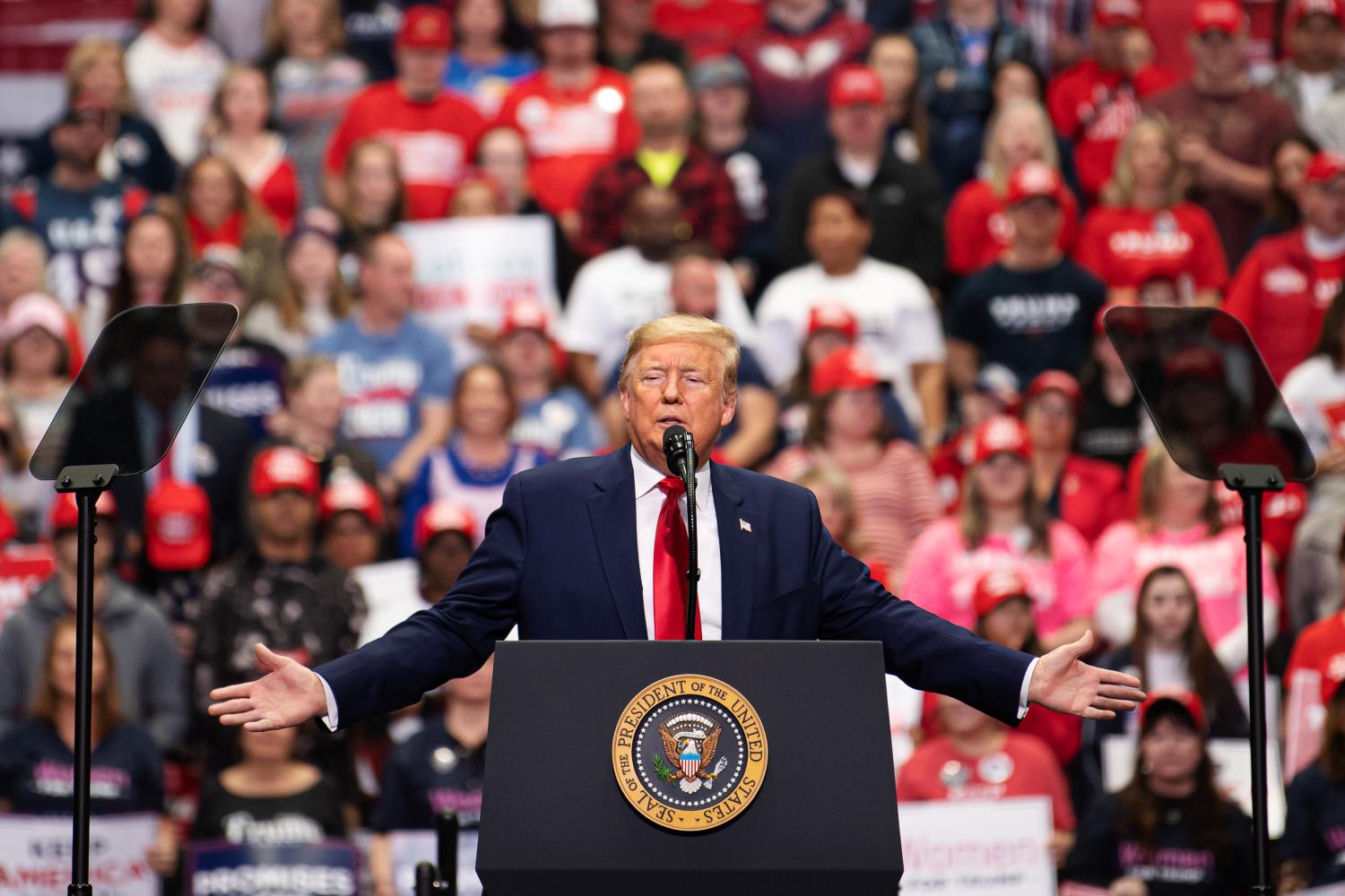 200302 The United States president Donald J. Trump at a Keep America Great rally on March 2, 2020 in Charlotte, North Carolina, USA. Photo: Joel Marklund / BILDBYRÅN / kod JM / 88125 bbeng politics politik USA Donald Trump Keep America Great Rally president No Use Sweden. No Use Norway. No Use Austria.