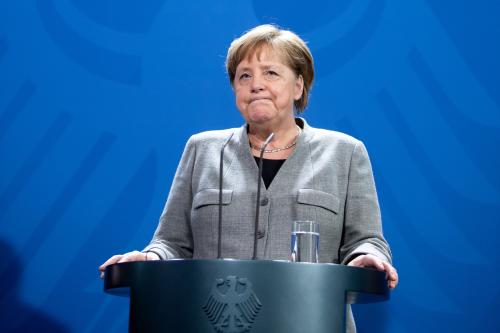 German Chancellor Angela Merkel reacts during a press conference with Hungarian Prime Minister Viktor Orban (not pictured) at the German Chancellery.