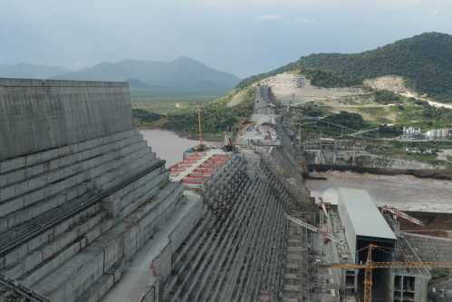 Ethiopia's Grand Renaissance Dam is seen as it undergoes construction work on the river Nile in Guba Woreda, Benishangul Gumuz Region, Ethiopia September 26, 2019. Picture taken September 26, 2019. REUTERS/Tiksa Negeri
