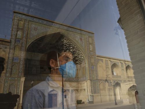 Citizens wear medical masks and gloves as a precaution against coronavirus (COVID-19) in Shiraz, Iran. The death toll from coronavirus in Iran has climbed to 92 as 586 new infections were reported overnight, bringing the total up to 2,922, state media reported. Shiraz, Iran, March 3, 2020. Photo by Ali/SalamPix/ABACAPRESS.COM