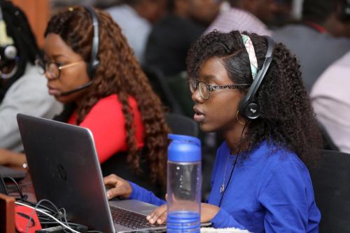 Customer service agents are seen at the Jumia customer service office in Lagos, Nigeria January 20, 2020. Picture taken January 20, 2020. REUTERS/Temilade Adelaja