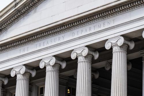 United States Treasury Department Building in Washington, DC