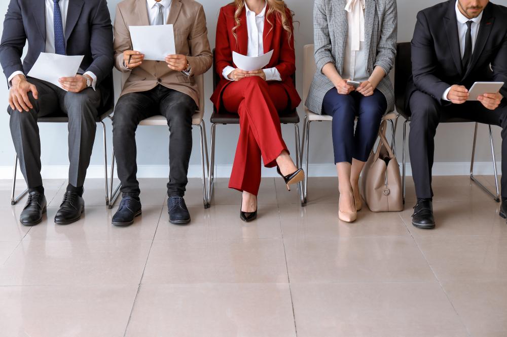 people waiting for a job interview