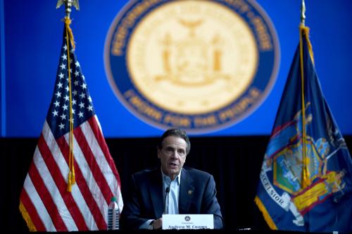 Governor Andrew M. Cuomo at a press conference at Jacob K. Javits Convention Center during the novel coronavirus disease (COVID-19) outbreak on March 30, 2020 in New York City.BANG MEDIA INTERNATIONAL FAMOUS PICTURES 28 HOLMES ROAD LONDON NW5 3AB UNITED KINGDOM tel +44 (0) 02 7485 1005 email: pictures@famous.uk.com