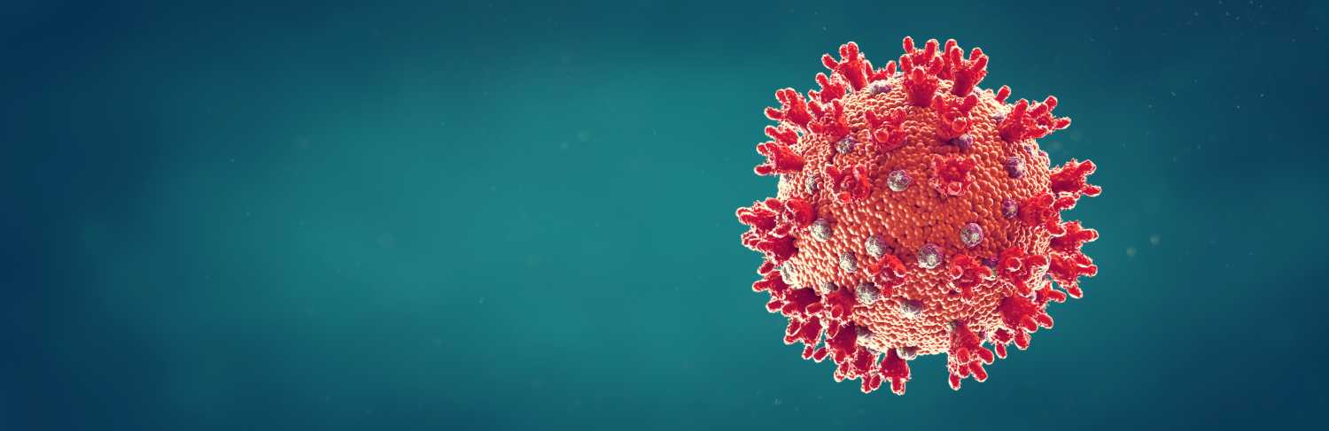 Coronavirus COVID-19 Microbiology And Virology Concept Panoramic Image.