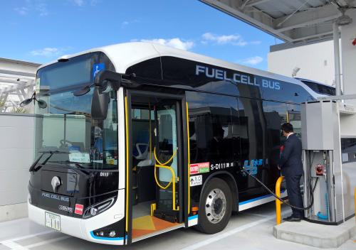 A general view shows Toyosu Hydrogen Station, newly-opened hydrogen refuelling station operated by Tokyo Gas, at Toyosu district in Tokyo, Japan, January 16, 2020.   REUTERS/Yuka Obayashi - RC2ZGE9XORCV