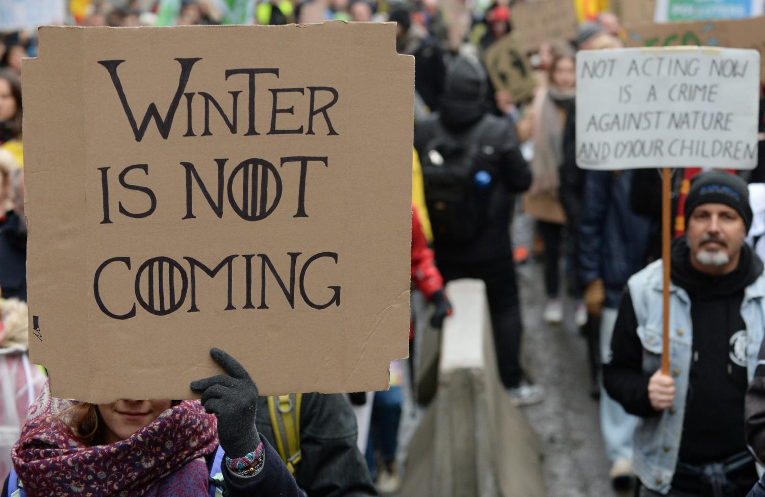 Demonstrators take part in the rally ''Europe Climate Strike'' in Brussels, Belgium, March 6, 2020. REUTERS/Johanna Geron