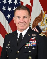U.S. Army Gen. James C. McConville 40th Chief of Staff of the Army, poses for his official portrait in the Army portrait studio at the Pentagon in Arlington, Va, July 26, 2019.  (U.S. Army photo by William Pratt)