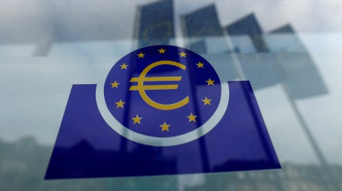 FILE PHOTO: The European Central Bank logo. Frankfurt, Germany, January 23, 2020. REUTERS/Ralph Orlowski/File Photo