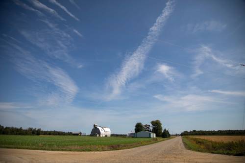 W. McIntyre Road at Barrie Road in Bad Axe highlights the rural canvass of Michigan's thumb area photographed Thursday Sept. 19, 2019. Classes are offered by Mid-Michigan Community College at Huron Tech Center in Bad Axe despite the college being 120 miles away. It's a move by the college to help get higher education in areas without access to higher education.Ruraleducation 092319 36 Mw