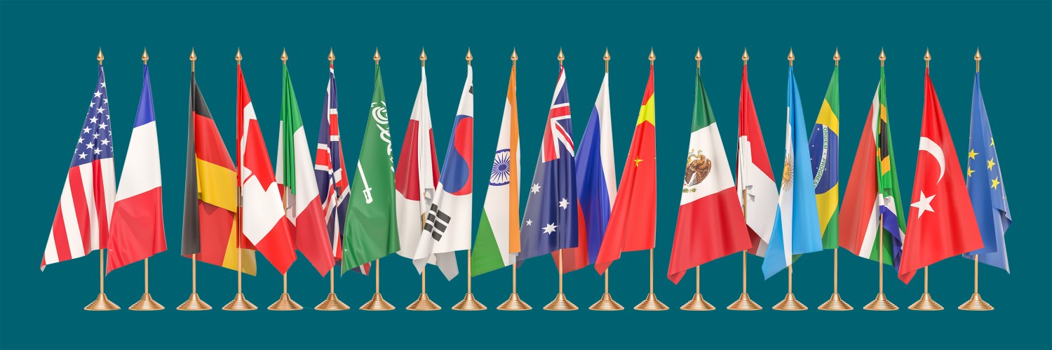 A banner image of flags of different countries including India.