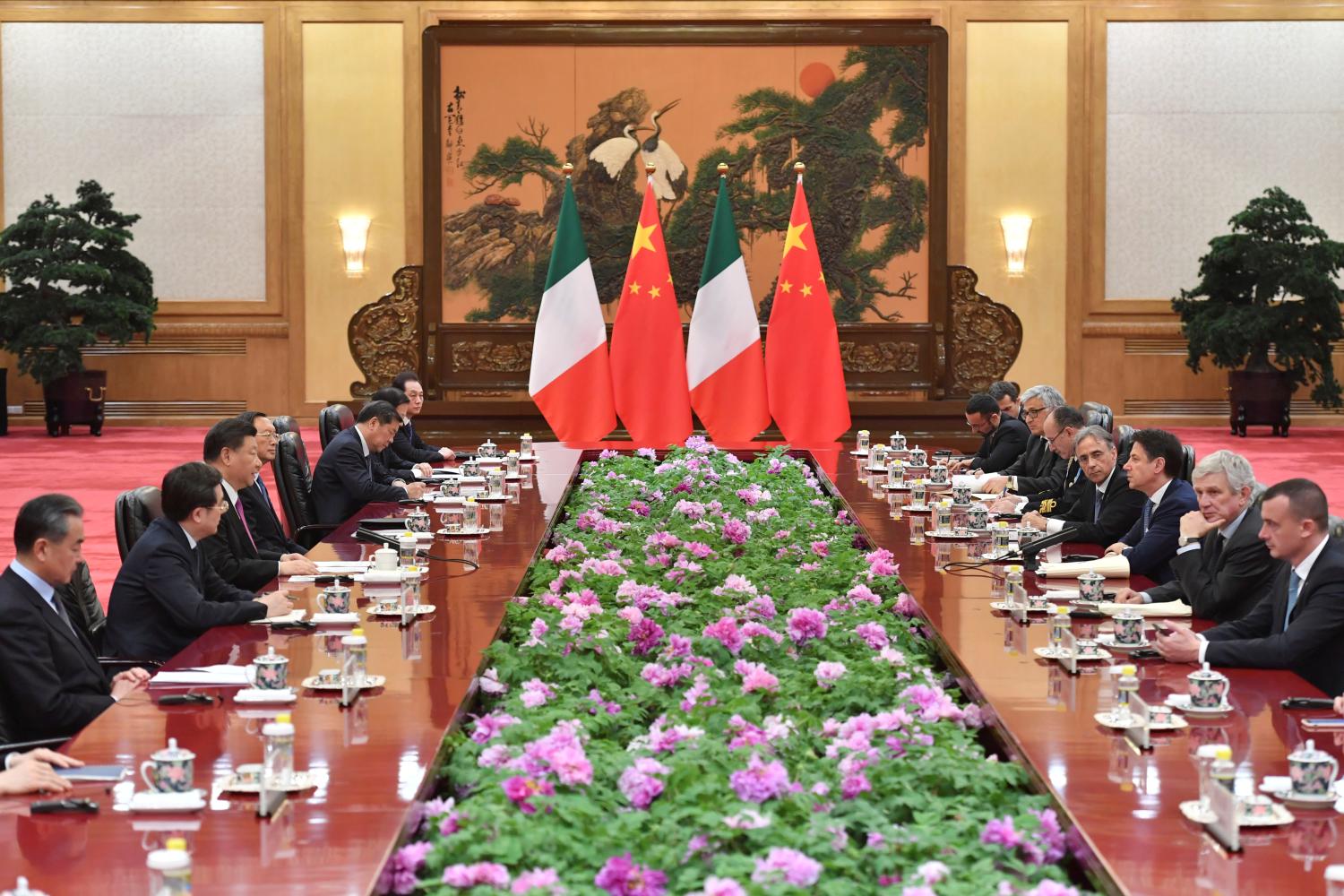 Italian Prime Minister Giuseppe Conte attends a meeting with Chinese President Xi Jinping at the Great Hall of the People in Beijing, China, April 27, 2019. Parker Song/Pool via REUTERS