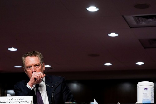 U.S. Trade Representative Robert Lighthizer listens during a Senate Finance Committee hearing on President Donald Trump's 2020 Trade Policy Agenda on Capitol Hill in Washington, D.C., U.S., June 17, 2020. Anna Moneymaker/Pool via REUTERS