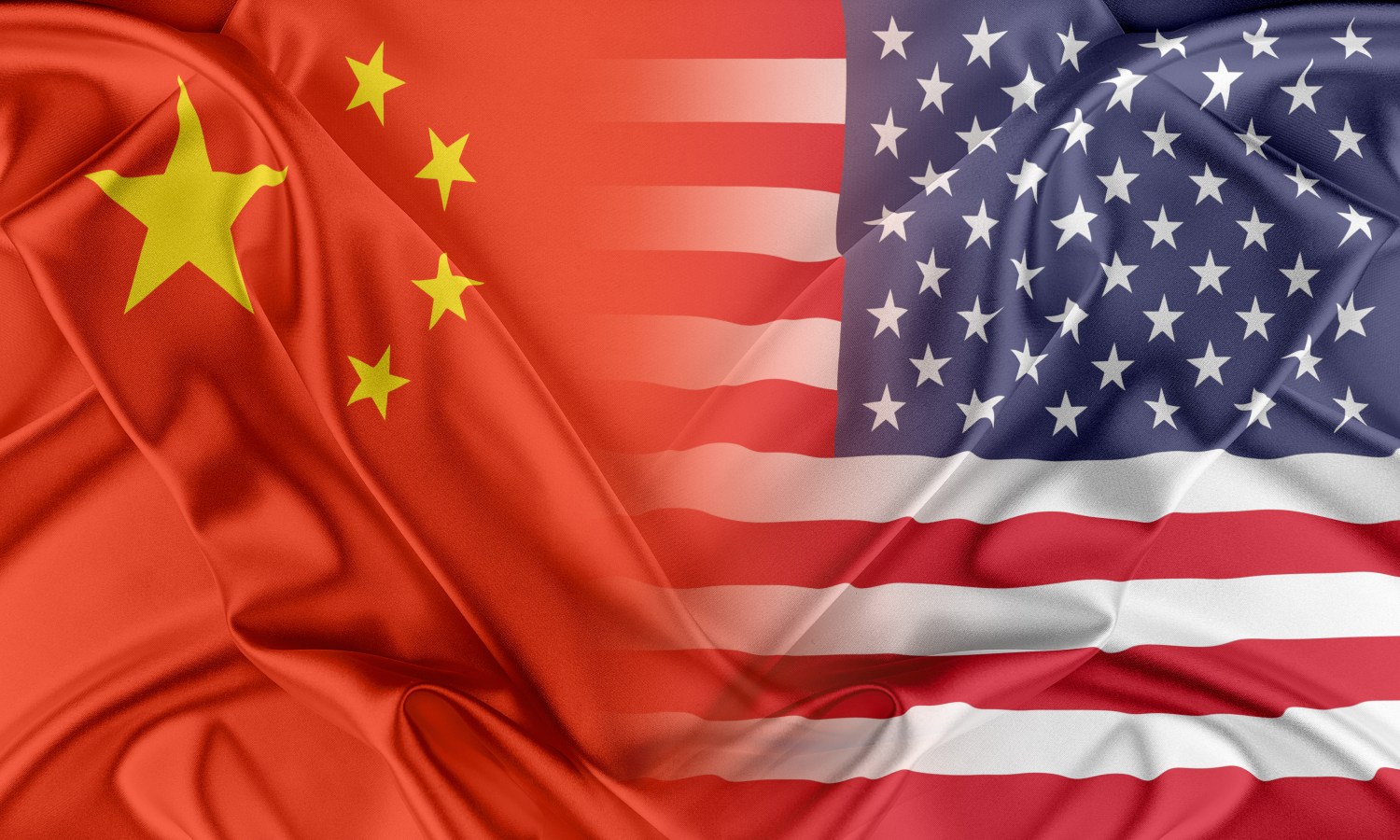 Images of the Chinese and American flags