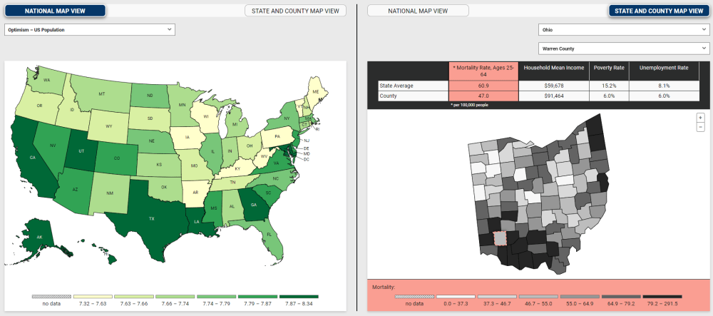 Screenshot of the interactive vulnerability indicator