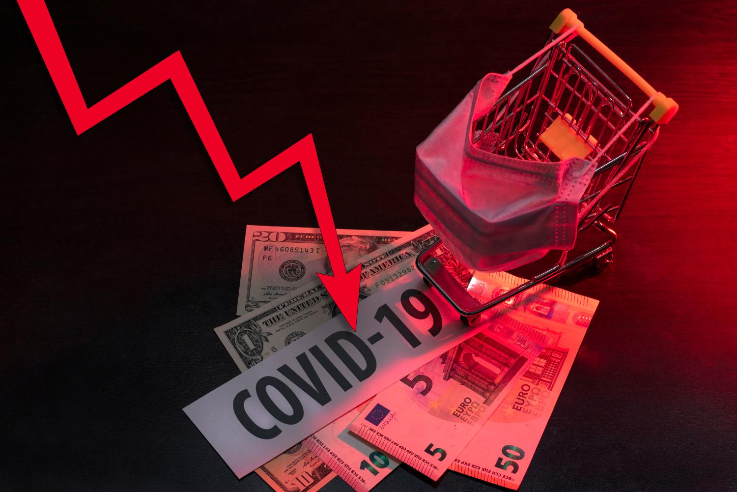 The impact of coronavirus on the economy. Drop in consumption due to the COVID-19 epidemic.