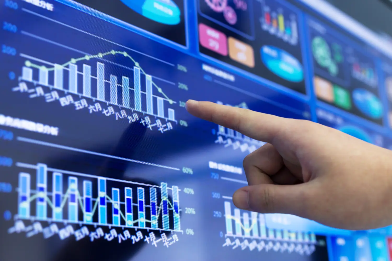 clicking and analysis business financial report. This is a ERP system which can display company's financial status in graph and report the daily or monthly sale information simultaneously.