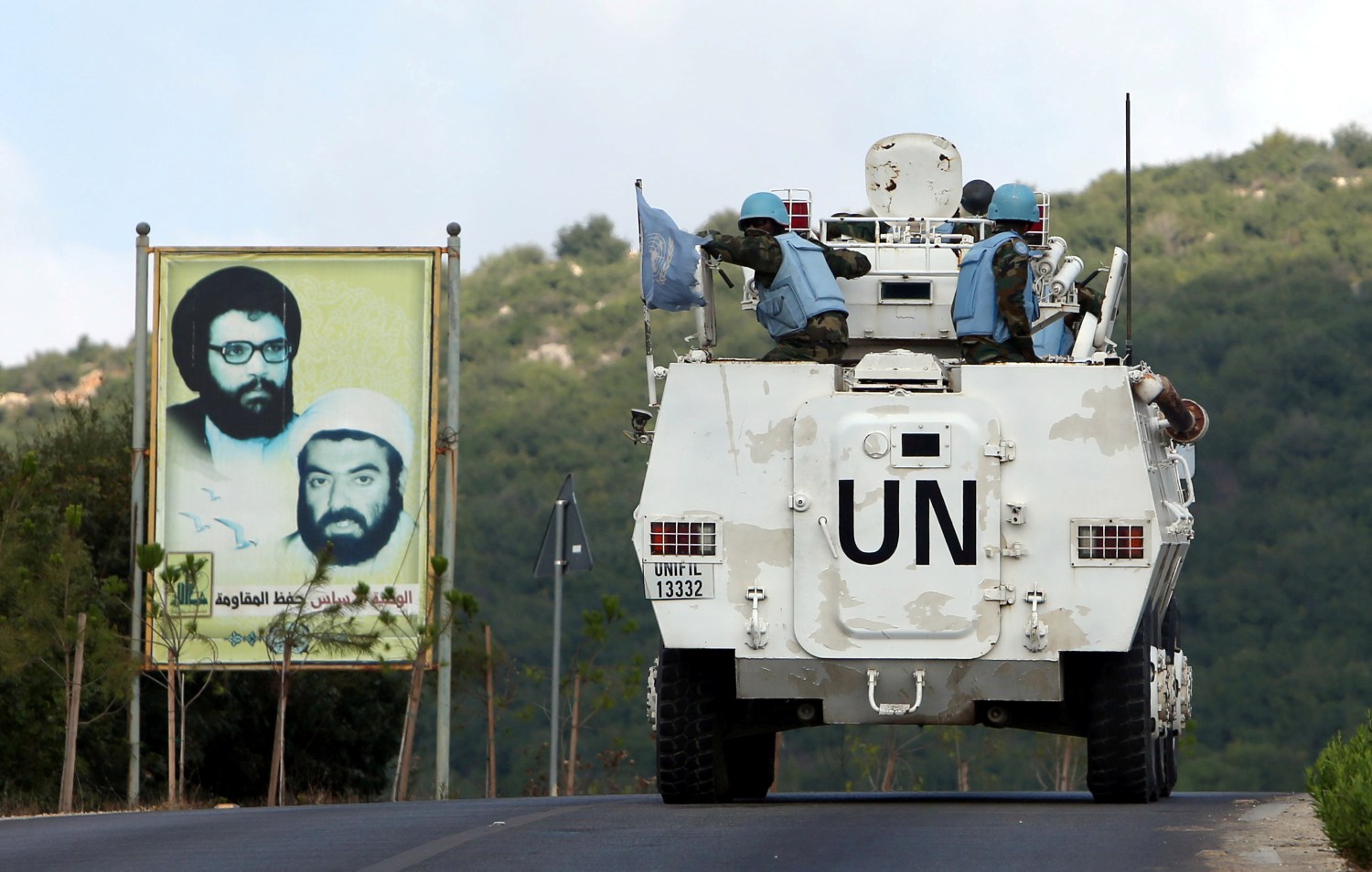 UN peacekeepers (UNIFIL) patrol in southern Lebanese town of Ramyah, Lebanon September 9, 2019. REUTERS/Ali Hashisho