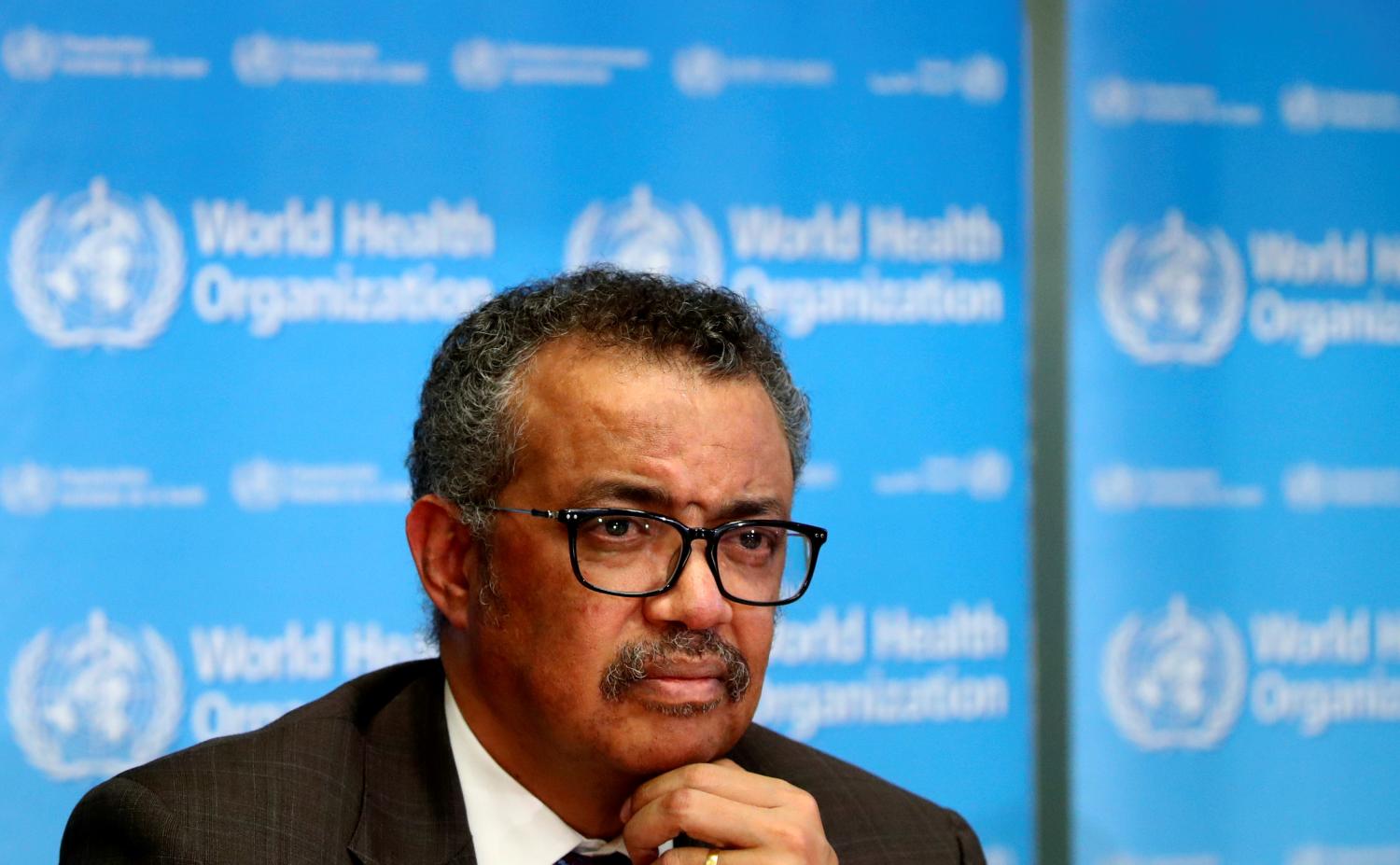 FILE PHOTO: Director General of the World Health Organization (WHO) Tedros Adhanom Ghebreyesus attends a news conference on the situation of the coronavirus (COVID-2019), in Geneva, Switzerland, February 28, 2020. REUTERS/Denis Balibouse/