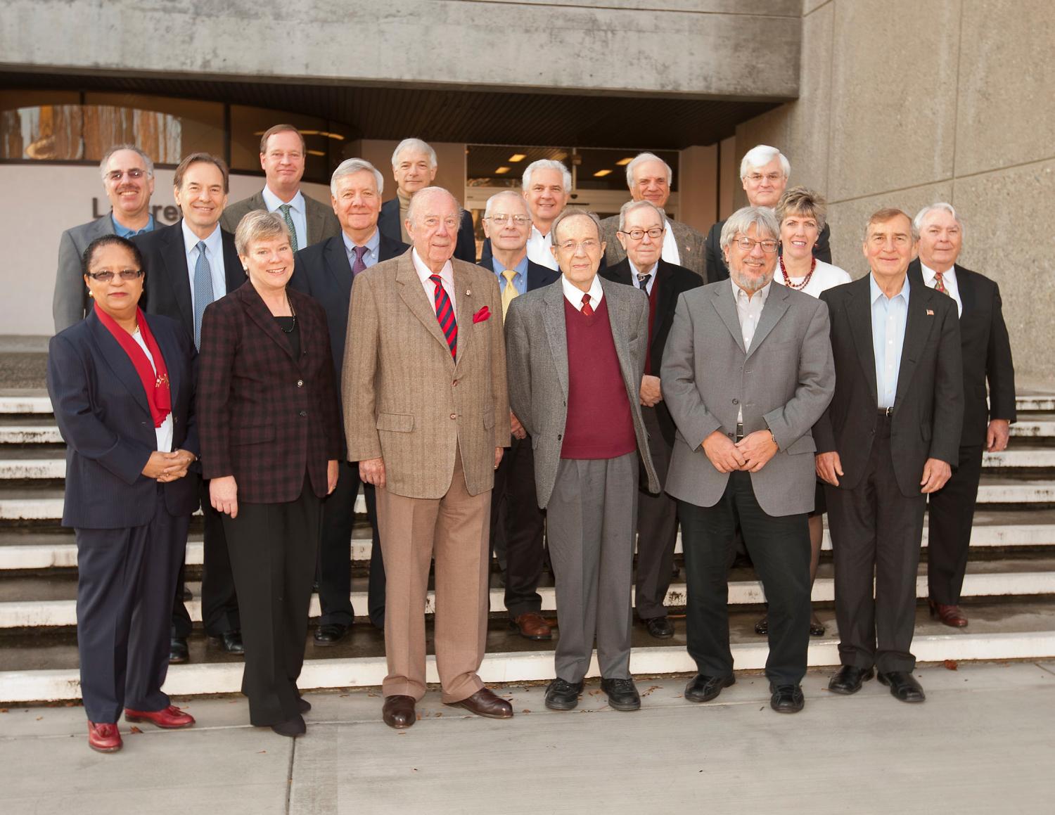 Acting Under Secretary of State for Arms Control and International Security Rose Gottemoeller poses for a photo with the International Security Advisory Board members at the Lawrence Livermore National Laboratory in Livermore, California, on February 8, 2012. Bruce Blair is the furthest to the left in the middle row. Source: U.S. Department of State
