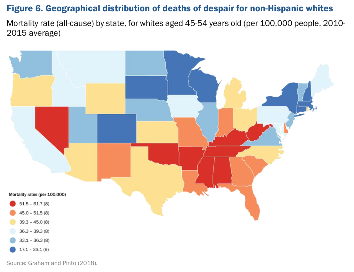 Map: geographical distribution of deaths of despair