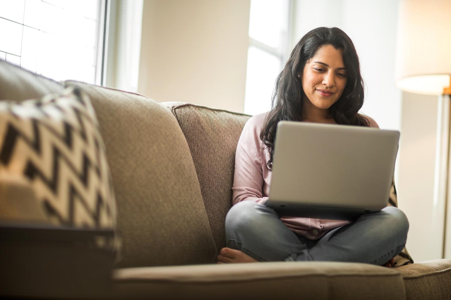 Woman using laptop