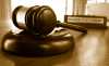 Judge's legal gavel in front of Bankruptcy Court nameplate