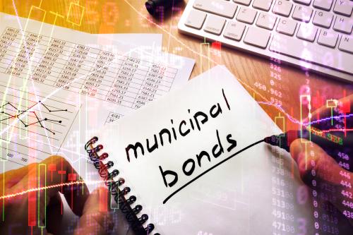 Municipal bonds written in a note. Trading concept
