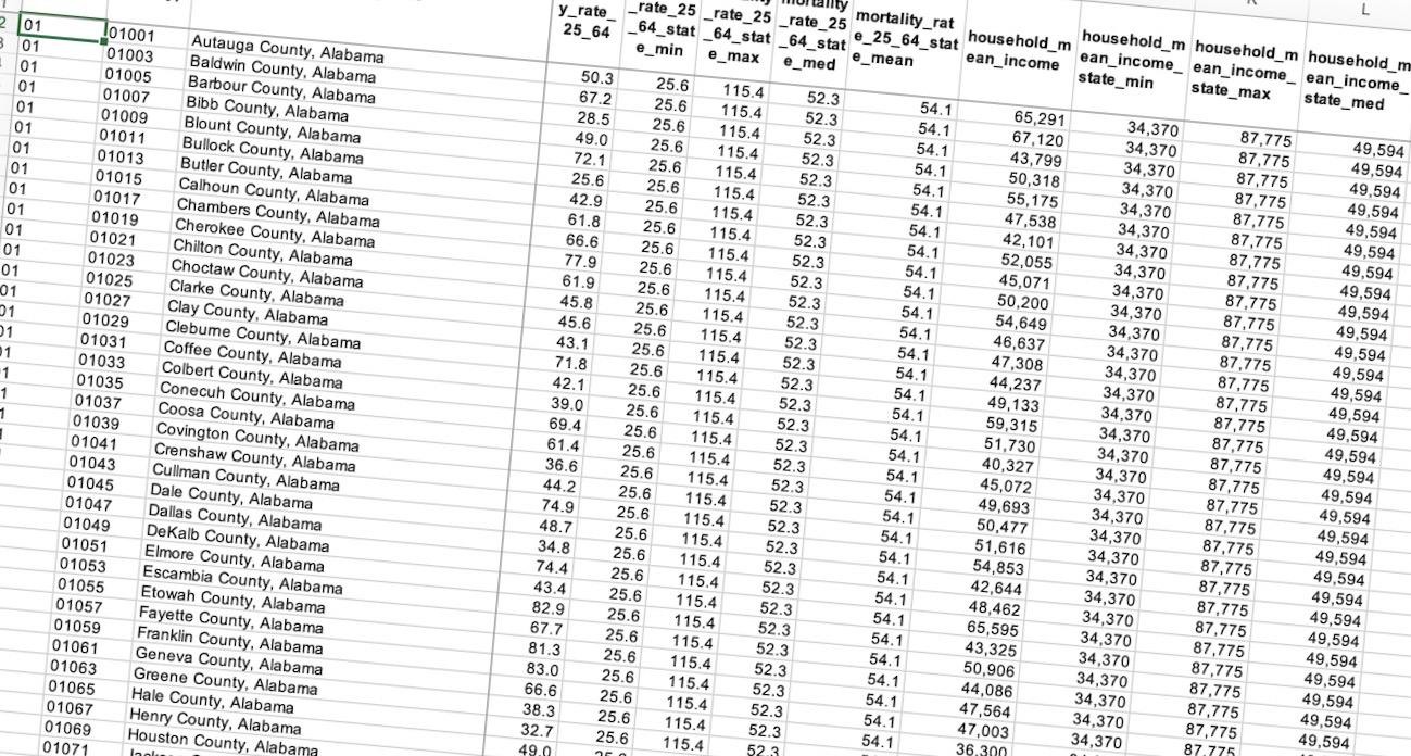 Interactive spreadsheet