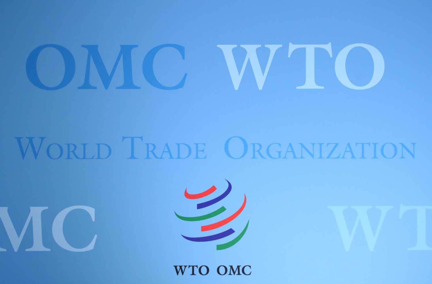 FILE PHOTO: The logo of the World Trade Organization (WTO) is pictured after a General Council meeting in Geneva, Switzerland, July 23, 2020. REUTERS/Denis Balibouse/File Photo