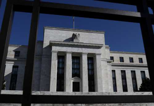FILE PHOTO: Federal Reserve Board building on Constitution Avenue is pictured in Washington, U.S., March 19, 2019. REUTERS/Leah Millis/File Photo